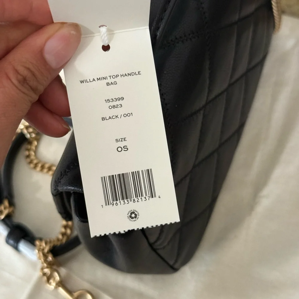 NWT Tory Burch Willa Mini Top Handle Crossbody Shoulder Bag BLACK